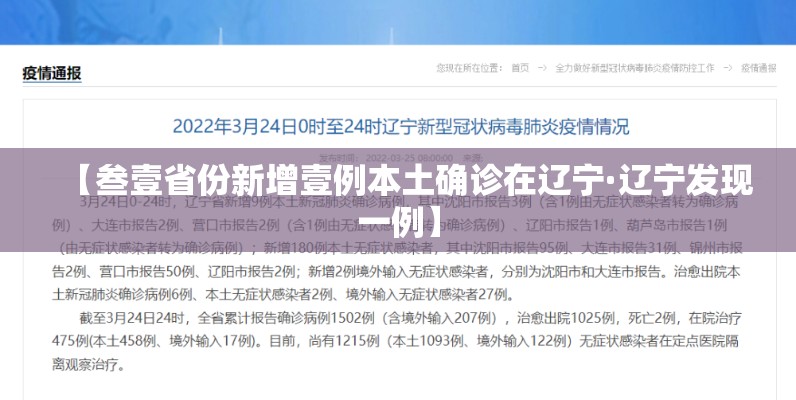 【叁壹省份新增壹例本土确诊在辽宁·辽宁发现一例】