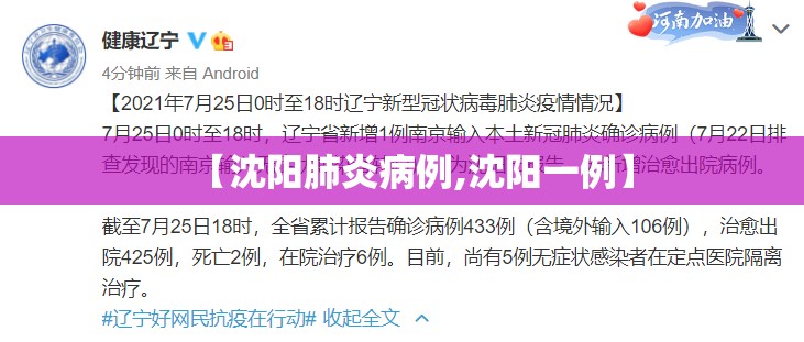 【沈阳肺炎病例,沈阳一例】 【沈阳肺炎病例,沈阳一例】